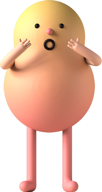 Shocked Blob 3d Character Illustration