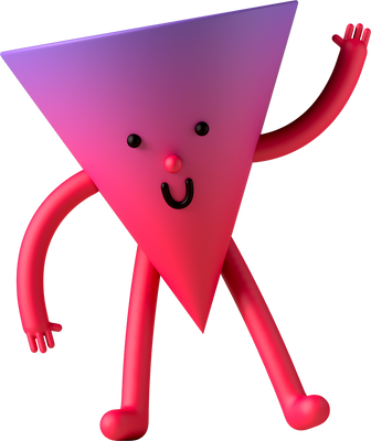 Triangular Happy 3d Character Illustration